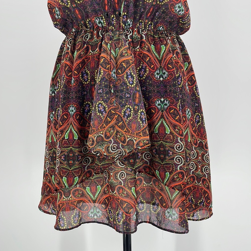 Adelyn Rae Boho Multi-Color Dress Ruffles Women's Small - Picture 3 of 13